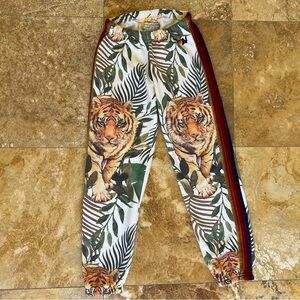 Tiger Print with Leaves Aviator Nation Sweatpants